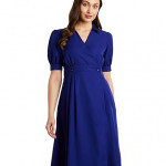 Symbol Premium Women's Fit & Flare Wrap Dress  soda blue
