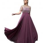 Miss Chase Women's Relaxed Fit Georgette & Sequins Maxi Dress