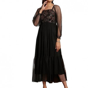Miss Chase Women's Halter-Neck Cap-Sleeve Pleated Embellished Georgette Maxi Dress , raspberry black