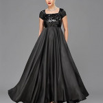 Miss Chase Women's Halter-Neck Cap-Sleeve Pleated Embellished Georgette Maxi Dress , black