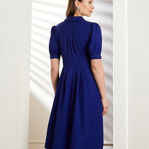 Symbol Premium Women's Fit & Flare Wrap Dress  soda blue