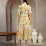Leriya Fashion V Neck Maxi Dress for Woman Aline Dress for Women Long Flared Dress for Womens Summer Casual Outfit Wear Events