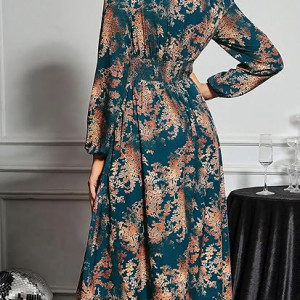 Leriya Fashion V Neck Maxi Dress for Woman |Aline Dress for Women |Long Flared Dress for Womens|Summer Casual Outfit Wear Events blue