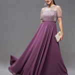 Miss Chase Women's Relaxed Fit Georgette & Sequins Maxi Dress