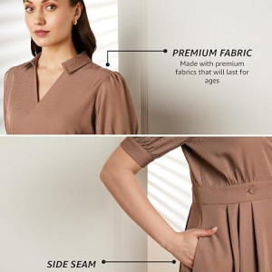 Symbol Premium Women's Fit & Flare Wrap Dress  taupe