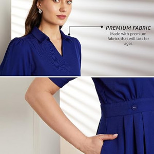Symbol Premium Women's Fit & Flare Wrap Dress  soda blue