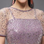 Miss Chase Women's Relaxed Fit Georgette & Sequins Maxi Dress