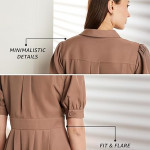 Symbol Premium Women's Fit & Flare Wrap Dress  taupe