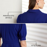 Symbol Premium Women's Fit & Flare Wrap Dress  soda blue