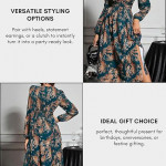 Leriya Fashion V Neck Maxi Dress for Woman |Aline Dress for Women |Long Flared Dress for Womens|Summer Casual Outfit Wear Events blue